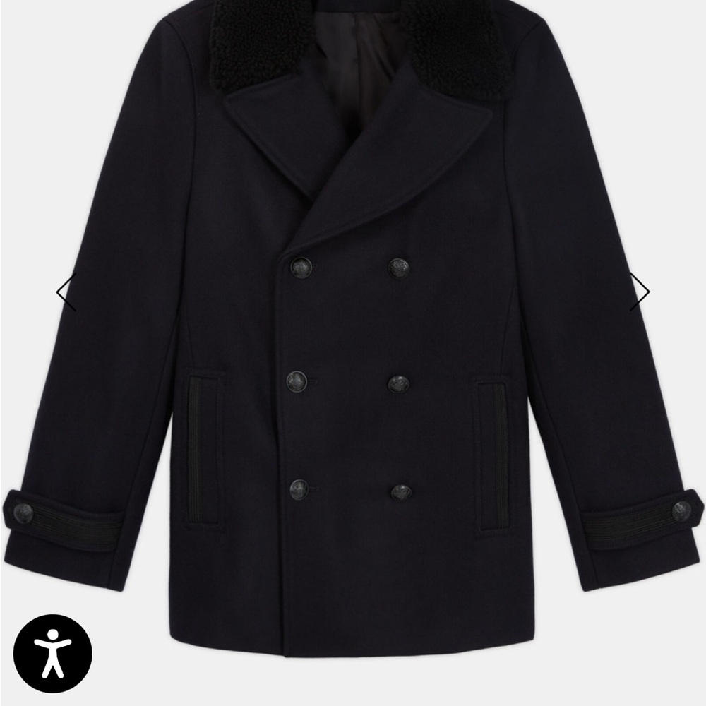 The Kooples navy Blue Peacoat size 48 new with tags men wool